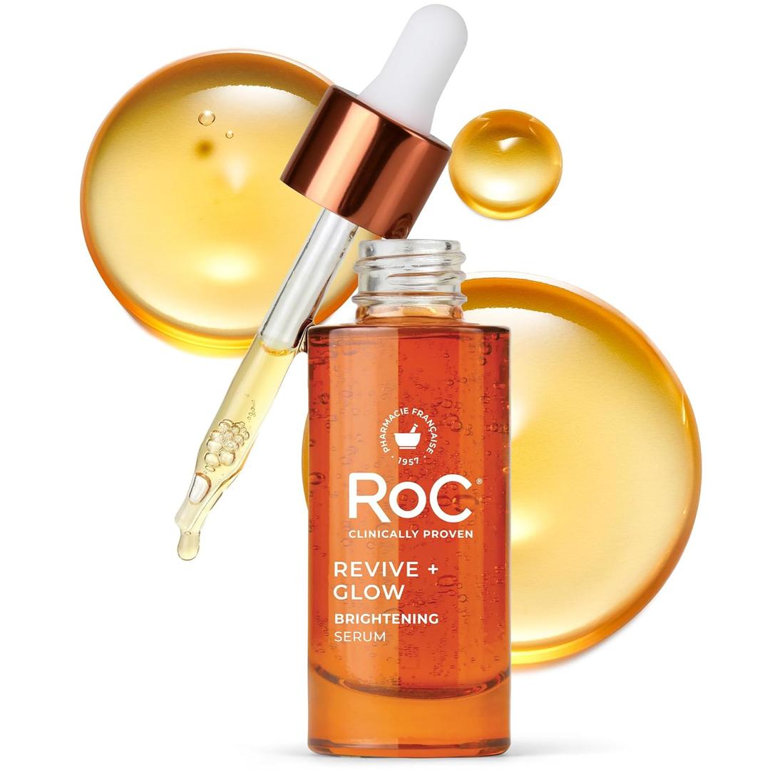 RoC Multi Correxion Revive + Glow 10% Active Vitamin C Serum for Face, Daily Anti-Aging Wrinkle and Skin Tone Skin Care Treatment, Brightening Serum , 1 Fluid Ounce