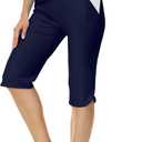 Blue Swim Capris for Womens 18'' Swimming Tights Sun Protection Quick Dry Surfing Pants XL