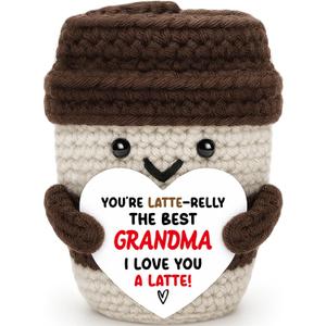 Agantree art Grandma Gifts from Granddaughter Grandson Birthday Gifts Great Grandma I Love You A Latte Coffee Mug Handmade Crochet Christmas Positive Ideas Cute Stuff Small Desk Home Decoration