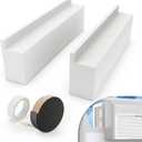 Window Air Conditioner Foam Block for U-Shaped Window AC Units, 2 Pack Air Conditioner Side Insulation Foam Blocks with Seal Strip, Prevent Cold Air Leakage, White