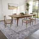 5x7 Area Rugs for Living Room, Bedroom - Machine Washable, Non-Slip Bedside Rug, Large Soft Floor Carpet for Office, Dining Room, Farmhouse and Home Decor, Rustic Vibes/Taupe