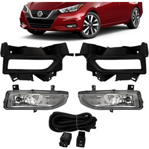 Fog Lights For 2020 2021 2022 Nissan Versa Front Bumper Fog Lamps w/Switch and Wiring Kit