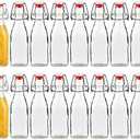 Encheng 8oz Glass Bottles With With Air Tight Lids, Beer Bottles For Home Brewing 250ml, Kombucha Bottles For Beverages, Kefir, Food Storage, Leak Proof, Dishware Safe 15 Pack