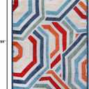 SUPERIOR Waimea Indoor Outdoor Area Rug, Perfect for Patio, Poolside, Backyard, Playroom, Kitchen, Bedroom, Dining Room, Entryway, Mudroom, Modern Geometric Floor Cover, 5' 6" x 8', Multicolor