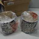 Metal Pendant Lamp Shades Set of 2, Cylinder Lamp Shade Light Fixture Replacement Metal Globe with 1-5/8-Inch Fitter Opening, Diameter 4.75 Height 5.0"