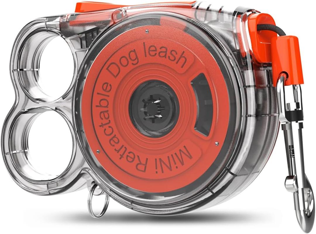 Transparent Rainbow Small Dog Retractable Leash for Small Dogs and Cats up to 18 lbs 360 Tangle-Free One-Hand Brake Portable Weighs Only 98g and 10-Foot Tape Durable