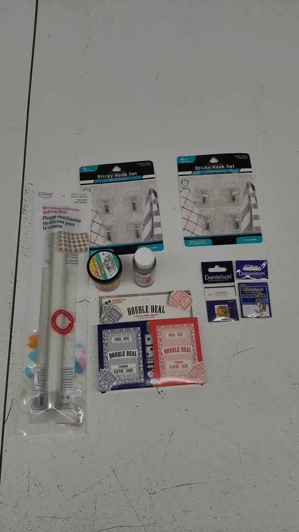 2 Pack of of 4 Sticky Hooks, 2 set of Danielson Barrel fishing Swivels trout PowerBait, Crave  Silicone Mat, and Double pack of cards