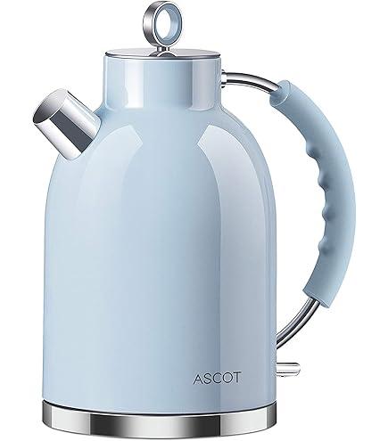 ASCOT Electric Kettle, Electric Tea Kettle Hot Water Kettle Stainless Steel 1.5L 1500W Tea Heater & Boiling Water, Auto Shut-Off and Boil-Dry Protection (Blue)
