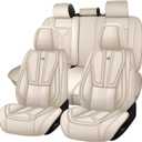Arazi Custom 5 Full Seat Covers Fit for Mazda CX5 2012-2025, Full-Coverage Premium Waterproof Nappa Leather Seat Cover5 Seats Standard, Beige