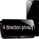 2 Pack 360 Degree Privacy Tempered Glass for iPhone 16 Pro Max Anti-Spy 4 Directions Screen Protector Film 4 Sides Anti-Peeping 6.9 inch