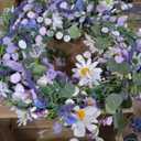 22 Inches Spring Wreaths for Front Door Blue Spring Door Wreath Summer Floral Wreath with Wildflower Lanvender for Wall Porch Indoors Outdoor Window Home Decorations