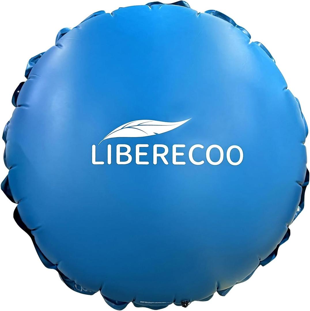 LIBERECOO 8FT Round Pool Cover Pillows for Above-Ground Swimming Pools, 0.4mm Extra Durable Long-Lasting Inflatable Winter Pool Pillows, Ropes Included LIBERECOO 8FT Round Pool Cover Pillows for Above-Ground Swimming Pools, 0.4mm Extra Durable Long-Lasting Inflatable Winter Pool Pillows, Ropes Included