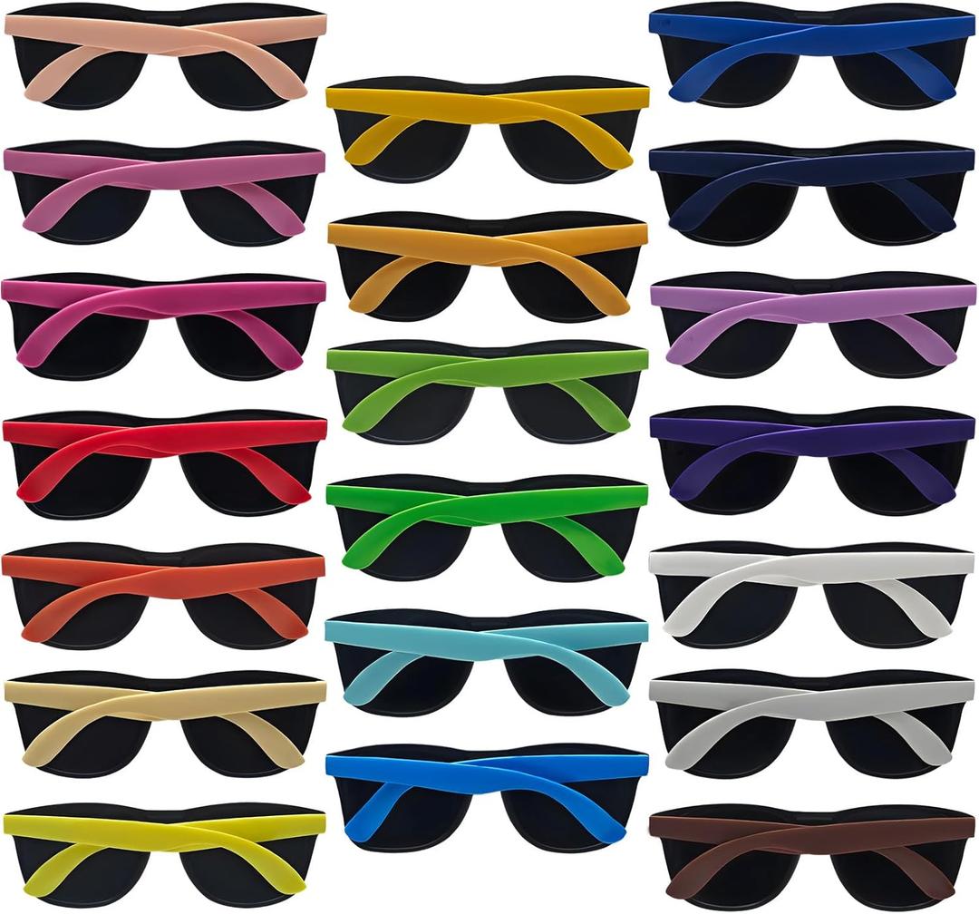 20 Pack Neon Party Sunglasses Bulk for Adult Cheap Color Glasses UV400 Protection