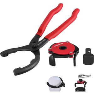 WORKPRO 2-Piece Oil Filter Wrench Set, 12 Adjustable Oil Filter Plier & 3-Jaw Universal Oil Filter Removal Tool, for Easy Oil Changes, Ideal for Car, Motorcycle, Truck Maintenance & Home Garage Use