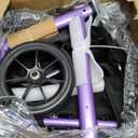 WALK MATE 3 Wheel Rollator Walker with Seat for Slim Seniors, Padded Backrest Lightweight Foldable Travel Walker Ideal for Elderly, 8 Inch Tri-Wheel Modern Mobility Walking Aid Aluminum, Purple