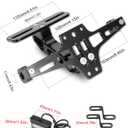MDPROMCP Motorcycle License Plate Bracket Fender Eliminator With LED Light, CNC Aluminum Universal Motorcycle License Plate Holder Mount (Black)