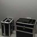 Joligrace Large Rolling Makeup Train Case with Foot-Brake Wheels, Removable Shoulder-Strap Makeup Carrying Case, Adjustable Compartments, Built-in Nail Polish Drawer, and Detachable Drawer (Black)