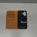 SHIELDON Case for iPhone 16 2024, Genuine Leather Magnetic Folio Wallet [RFID Blocking Credit Card Slots] Kickstand Shockproof Soft Phone Holder Case Compatible with iPhone 16 6.1" - Oily Brown