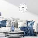 XFM Large Minimalist Wall Clocks Battery Operated 24 Inch White
