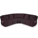 VANSOFY Extra Large Reclining Sectional Couch Covers, Washable 5-Piece Sofa Covers for L Shape Sectional Sofa Corner Seater, Thick, Soft Sofa Slipcovers (5 Seat Recliner Cover, Chocolate)