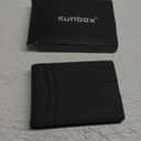 RUNBOX Wallet for Men Slim Rfid Leather 2 ID Window With Gift Box (Bicolor Crazy Horse Black)