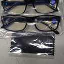 Gaoye 2-Pack of Reading Glasses +2.25 - Blue-Light Filter, UV Protection - Readers with Rectangle Frames 