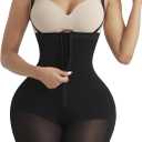 SHAPELLX Fajas Colombianas Shapewear for Women Tummy Control Plus Size Postpartum Body Shaper Butt Lifting Bodysuit (Black, XXXL)