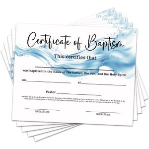 25 Baptism Certificates for Church Baby Dedication Certificate Baby Baptismal Award Baby Dedication Certificates Paper for Child Dedication Christening Recognition Gifts 8 Inches X 10 Inches - FS227