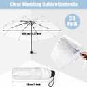 Aodaer 30 Pieces Clear Wedding Umbrellas 40 Inch Foldable Lightweight Transparent Umbrella with Storage Box Automatic Open Close Windproof Stick Travel Umbrella for Adult Outdoor Wedding