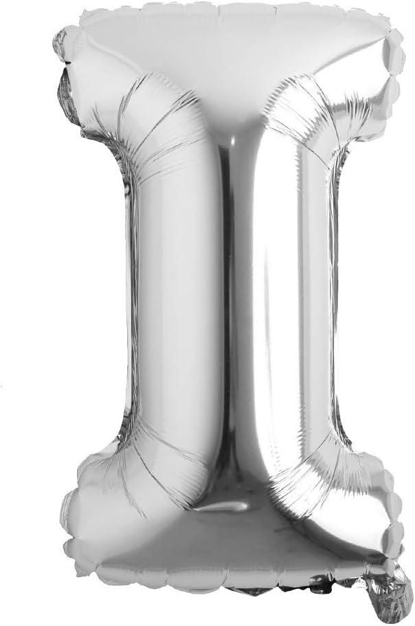 32 inch Letter Balloons Silver Alphabet Number Balloons Foil Mylar Party Wedding Bachelorette Birthday Bridal Shower Graduation Anniversary Celebration Decoration (32 inch I Silver)