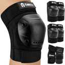 Skateboard Protective Gear Knee Pads and Elbow Pads Set, Elbow and Knee Pads for Roller Skating Wrist Guards Skateboarding Pads (Child (3-9 years), Black)