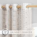 NICETOWN Boho Curtains for Living Room Flax Linen Sheer, Farmhouse Semi Sheer Curtains with Bohemian Stripe Pattern, Privacy Light Filtering Drapes for Bedroom/Dining Room, W50 x L84, Taupe, 1 Pair