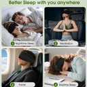 Sleep Mask with Headphones Bluetooth 5.4, LC-dolida Wireless Music Eye Mask for Sleeping Headphones with Soft Bamboo Cotton Cooling Breathable,Ultra-Thin Stereo Speaker for Side Sleepers-Ink