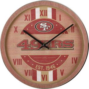 FOCO NFL Unisex-Adult NFL Wooden Barrel Wall Clock (One Size, Team Color)