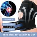 Knee Brace for Women & Men, Knee Brace for Meniscus Tear, Knee Pain Relief, Arthritis, Compression Knee Support Side Stabilizers, Injury Recovery, Running, Workout (Black, Large)