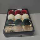 Super Holiday 3.14" Velvet Christmas Balls, 12PCS 80MM Plastic Christmas Ball Ornaments for Xmas Tree Hanging Decorations Assortment, for Holiday Party Decor, Red, White, Green, Coffee