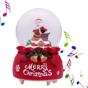 Christmas Revolve Snow GlobeSanta Claus Decorative Light6 Inch Musical Snow Globe with Music and Color Changing Lights for Daughter Girls Girlfriend Women Son (Santa Claus Gift)