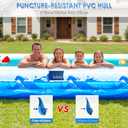 Extra Large Inflatable Pool for Adults, 165"x76"x22" Full-Sized Blow Up Pool with 0.6mm PVC & Cute Animal Print, Big Family Swimming Pool for Backyard Outdoor Summer Water Party