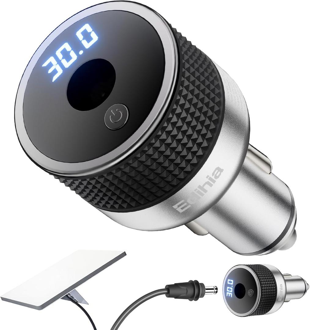Starlink Mini Car Adapter 12V/24V to 30V, No Reboot Power, Digital Voltage Display, Keeps Starlink Online, 60W Cigarette Lighter Adapter, Supports 16AWG 30M Cable, All-Metal for RV Boat Truck (Silver)