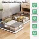 Kitstorack Plastic Under Bed Storage Containers,2 Pack Underbed Storage with Wheels,Foldable and Stackable Under Bed Organizer,Moisture and Dust-proof Storage Boxes for Clothes Shoes,13.6 Gal