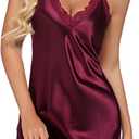 Avidlove Women Lingerie Satin Lace Chemise Nightgown Sexy Full Slips Sleepwear S-4XL