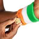 TIpsy Elves Zippered Sweatband Sets - Novelty Adult Unisex Retro Headband Set with Matching Hidden Pocket Wristbands - Irish Flag Headband OSFM