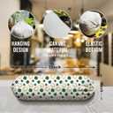 Wall Mount Plastic Bag Holder, Reusable Grocery Sack Organizer, Washable Cotton-Linen Storage, St. Patricks Day Lucky Clover & Horseshoe Pattern, Hanging Loop for Kitchen or Pantry