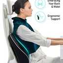 Travel Ease Ergonomic Lumbar Support Cushion, Memory Foam Back Support Cushion for Office Chairs with Skin-Friendly Cover for Comfort (Black)