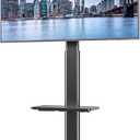 Universal Floor TV Stand with Mount for 19 to 43 inch Flat Screen TV, 100 Degree Swivel,Adjustable Height and Tilt Function, 2 Shelves Space Saving Standing TV Mount for Bedroom Living Room Corner