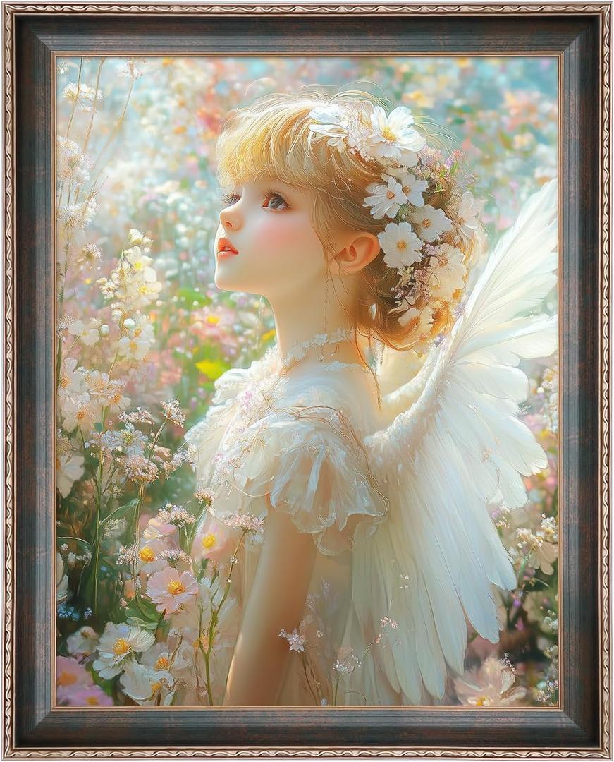 14x18 Frame Vintage Green, Ornate 18x14in Picture Frame with Floral Trim, for 14 x 18inch Gallery Photo Pic with HD Plexiglass, 1.6in Widen 0.8in Thick, Horizontal Vertical Wall Display