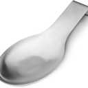 VanlonPro Stainless Steel Spoon Rest, Spatula Ladle Holder, Stainless Steel Utensil Spoon Rest Holder, Brushed Finish, Dishwasher Safe 9.8 x 3.7 Inch (Silver 1PC)