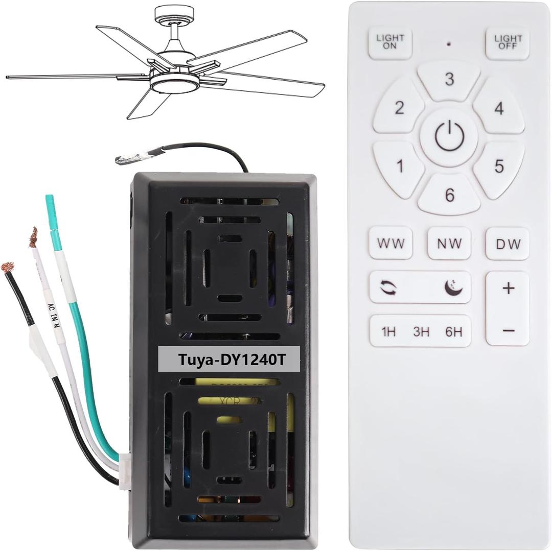 Smart Alexa Ceiling Fan Remote Control Kit, Replacement for Indoor Outdoor Ceiling Fan with Light