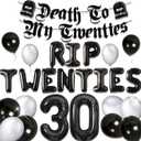JeVenis Rip to My 20s Balloons Rip Twenties Balloons Gothic Birthday Decoration 30 Birthday Present Death to My 20s Banner Funeral for My Youth 30th Birthday Decoration