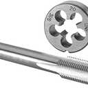 Burkit 9/16"-20 UN Tap and Die Set, 9/16 x 20 UN Machine Thread Tap and Round Die Right Hand